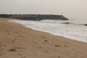 Barreira erguida para a recuperação da costa de Siafato no Benin