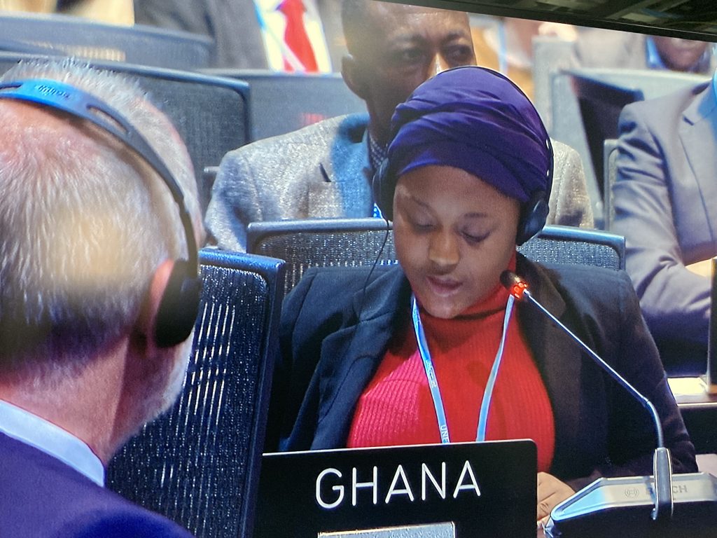 Nakeeyat Dramani a 10 year old Ghanaiain Climate Activist spoke at the Plenary at COP 27 in Sharm El Sheikh in Egypt